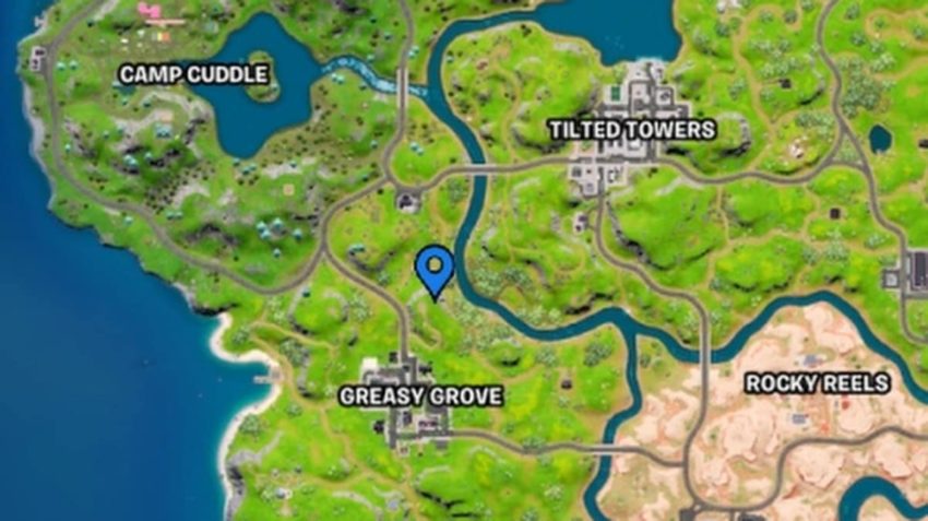 Where to find the Level Up Token north of Greasy Grove in Fortnite
