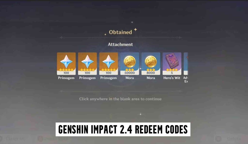 Genshin Impact Redeem Code